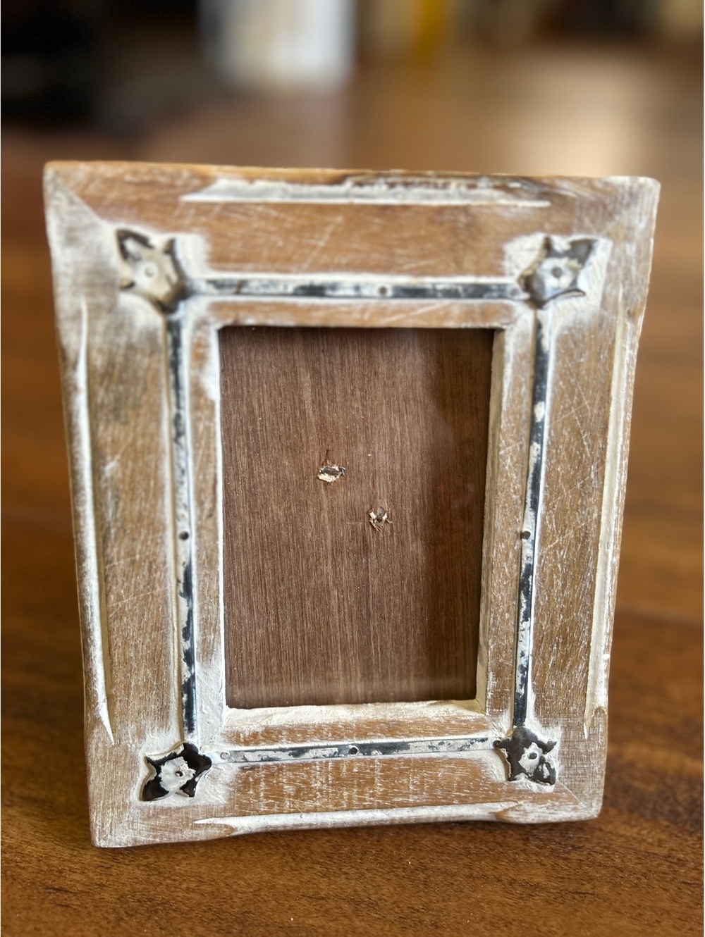 Rustic Wooden Picture Frame with Distressed Finish